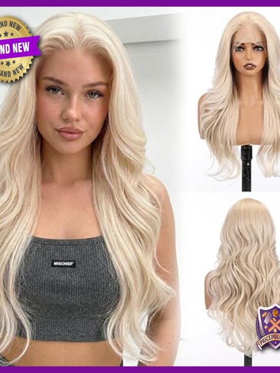 26 Inch Long Layered Wave Synthetic Wig HD Lace Front Glueless Wear main image 6